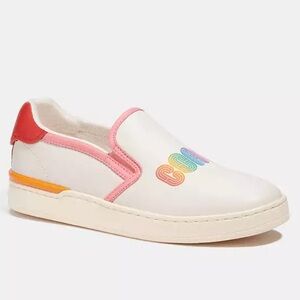 Coach Shoes Size 10 Pride Wells Slip On Sneaker In Rainbow Chalk Mufti Rare